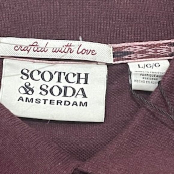 NEW Scotch And Soda Burgundy Cotton Polo Shirt Golf Men’s Size Large NWT‎ - Picture 6 of 12